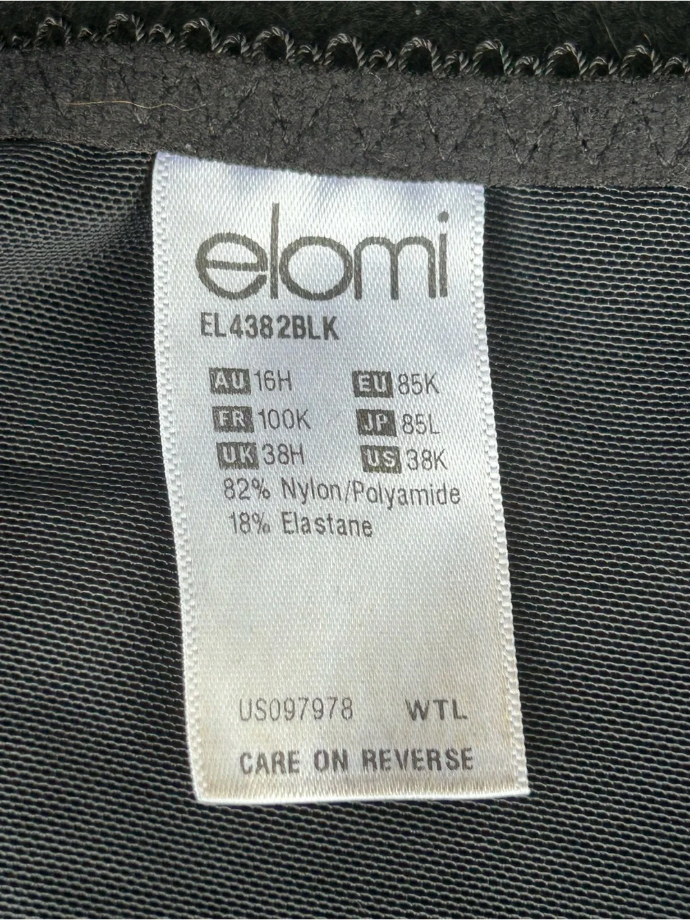 Elomi Black Lace-Trim Underwire Bra